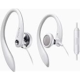PHILIPS Over The Ear Sport Earbuds with Mic, Earphones for Sports, Running and Gym