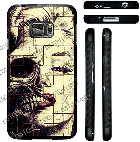 (Galaxy s7 VII) EGO CUSTOM CASES Red, Black, and White Marilyn Monroe Half Skeleton TPU Rubber Silicone Phone Case