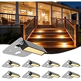 JESLED 8 Pack 4 inch Retaining Wall Lights, Low Voltage Landscape Lighting | 2700K Warm White, 3W LED Hardscape Lighting, AC/DC 12-24V, 500LM Brightness, IP65 Waterproof for Wall Stair Patio Fire Pit