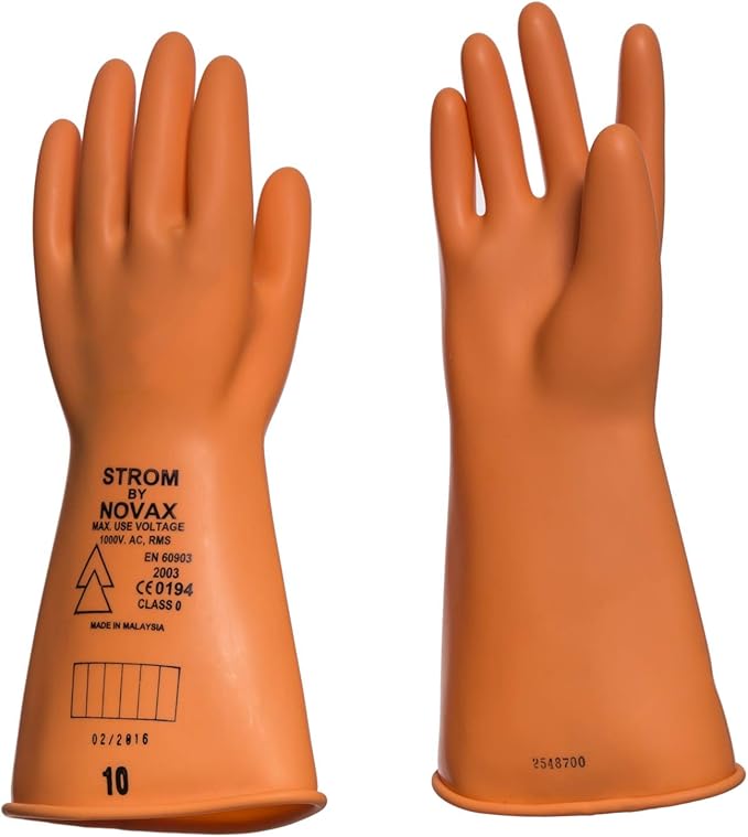 Latex Insulating Gloves for electrical works by EiS Class 01000 Volts