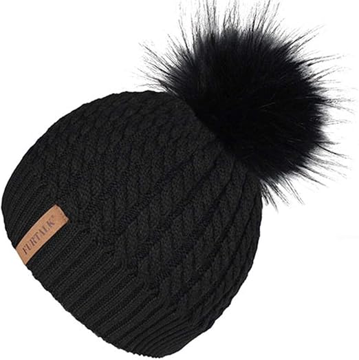 Damen Wintermütze Mit Visier - Warme Strickmütze Für Outdoor Sport