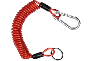 XFIRE-GEAR 6FT Trailer Brake Away Cable, Trailer Breakaway Safety Cable Spring Towing Coiled Wire for RV Trailer Emergency Camper Breakaway Switch