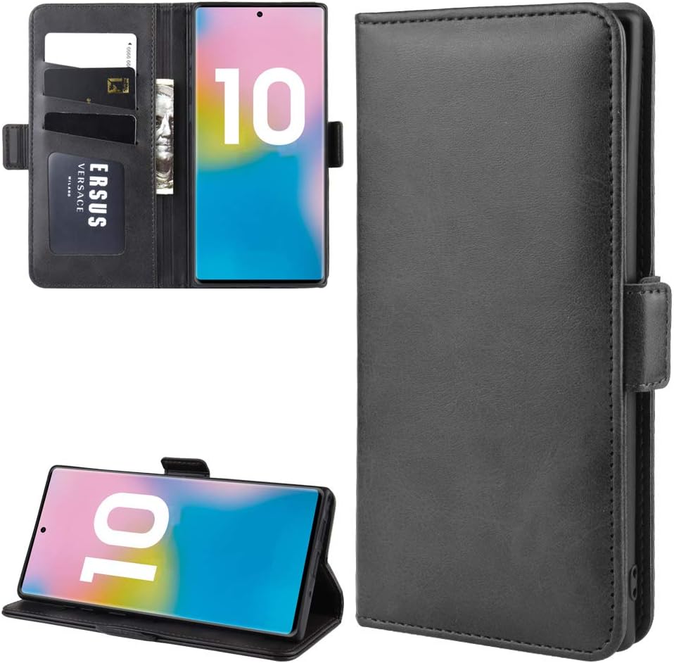 Galaxy Note 10 Pro Wallet Case,OPDENK PU Leather Phone Case Card Slots Stand Case Protective Book Case Double Magnetic Clasp Flip Case Cover for Samsung Galaxy Note 10 Pro,Black