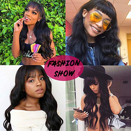 CanaryFly-Brazilian-Virgin-Human-Hair-Body-Wave-Wigs-With-Bangs-None-Lace-Front-Wigs-Glueless-Machine-Made-Wigs-For-Black-Women-130-Density-Natural-Color16inch-Body-Wave