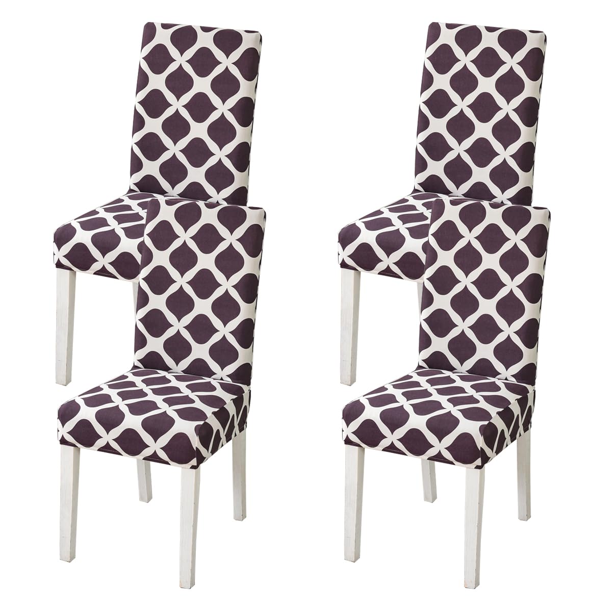 HZDHCLH Chair Covers Set of 4/6 Stretch Modern Chair Slipcovers for Dining Room Kitchen Wedding Party Washable Chair Protector(Plaid,4pcs) — image 1