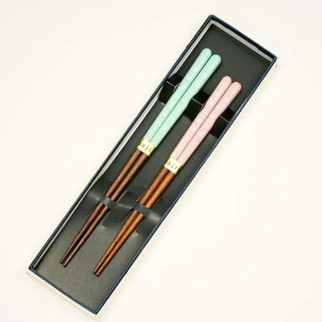 Amazon 食洗機対応箸 夫婦箸 春風 ブルー ピンク 2膳 紙箱入 名入無料 ラッピング無料 父の日 母の日 敬老の日 ギフト 箸 オンライン通販