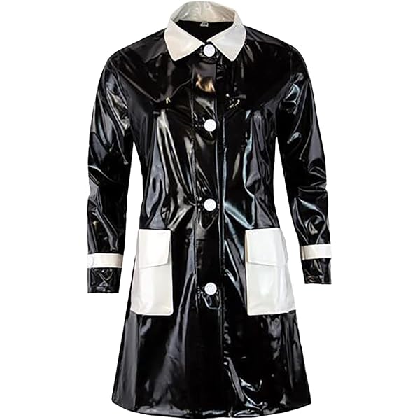 Amazon.com: Women PVC Leather Shiny Light Weighted Raincoat