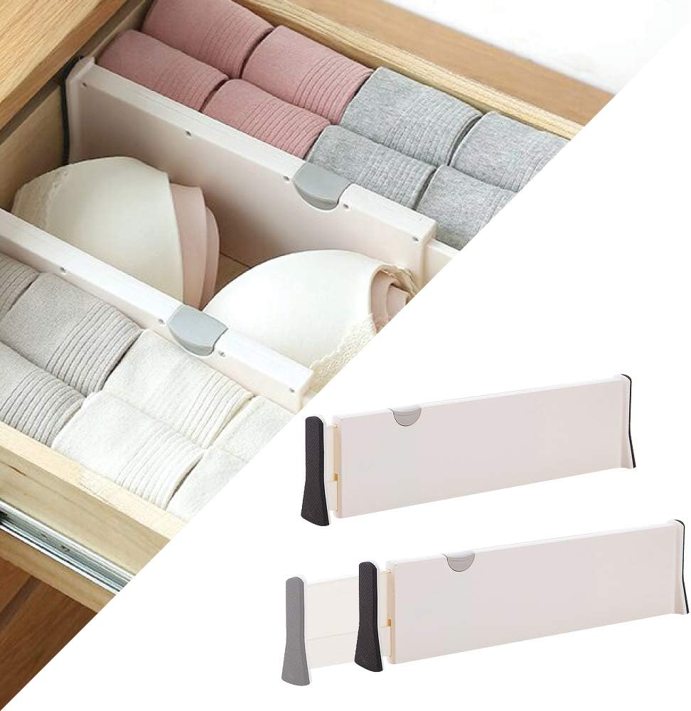 Amazon Com Adjustable Dresser Drawer Dividers Organizers Plastic