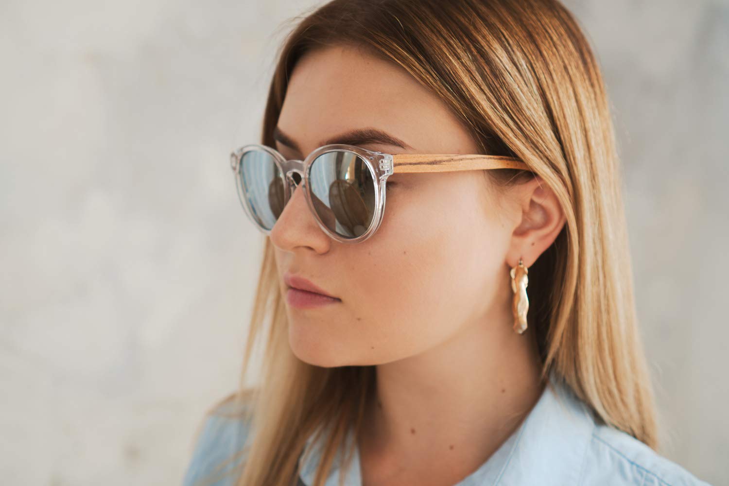 Ablibi Womens Polarized Wood Sunglasses Retro Round Wood Shades in Original Box (Zebrawood, Silver)