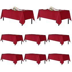 sancua Red Tablecloths for 8 Foot Rectangle