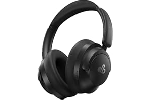DBSONO Hybrid Active Noise Cancelling Headphones, Over-Ear Bluetooth Headphone, 60H Playtime, Deep Bass, Transparency Mode, Comfort Fit Ear Cups, White Elephant Gifts for Adults, Travel Office Home - Black