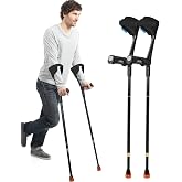 Antdvao Forearm Crutches for Adults Have Elastic Crutches Padding | Adjustable Folding Elbow Crutches, The Elbow+Hand Padding, Lightweight, Rubber Handles, Increases Walking Comfort
