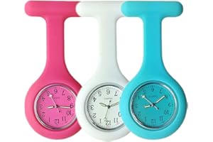 SIBYTECH Nurse Watch Brooch, Silicone with Pin/Clip, Glow in Dark, Health Care Nurse Doctor Paramedic Medical Brooch Fob Watch