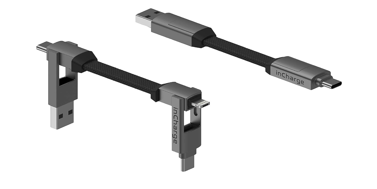 Rolling Square inCharge 6 - USB C Charger Cable, Lightning Cable for Smartphone Universal Cable Charger 6 in 1, USB Plug, Grey, 15W - Image 4