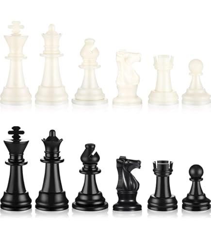 Juego De Ajedrez Internacional – Piezas De Plástico Con Base De Fieltro – Rey De 3 Pulgadas – 74 Mm