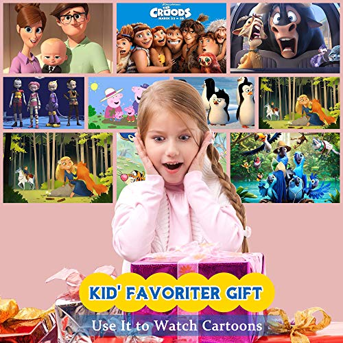 Mini Projector, ELEPHAS Portable Projector for iPhone, Video Smart Led Pocket Pico Small Home Phone Projector for Bedroom with Laptop HDMI USB TV AV Interfaces and Remote Control to Watch Cartoon