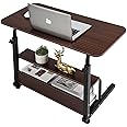 Amazon.com: Adjustable Height Mobile Computer Desk Small Space Desk ...