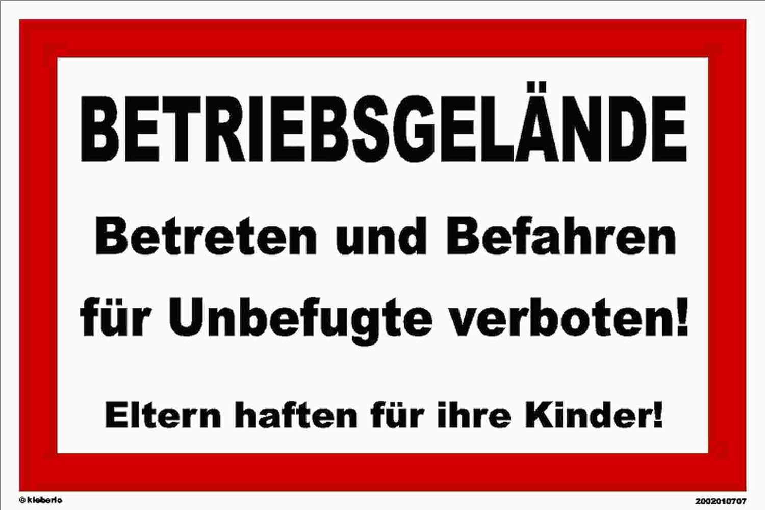 Schild Privatgrundstück Kleberio® 1 Selbstklebender PVC Aufkleber 50 5 C - Hier Kein Betreten Verboten Schild