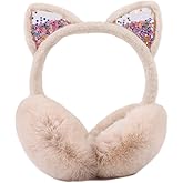 PESAAT Fluffy Ear Muff for Women Plush Earmuffs Kids Winter Earmuffs Girls Boys Cold Weather Ear Warmer