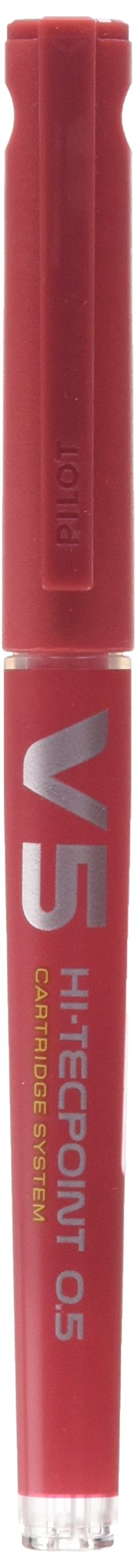 Pilot V5 Cartridge System Liquid Ink Rollerball 0.5mm Tip- Red, Box of 10