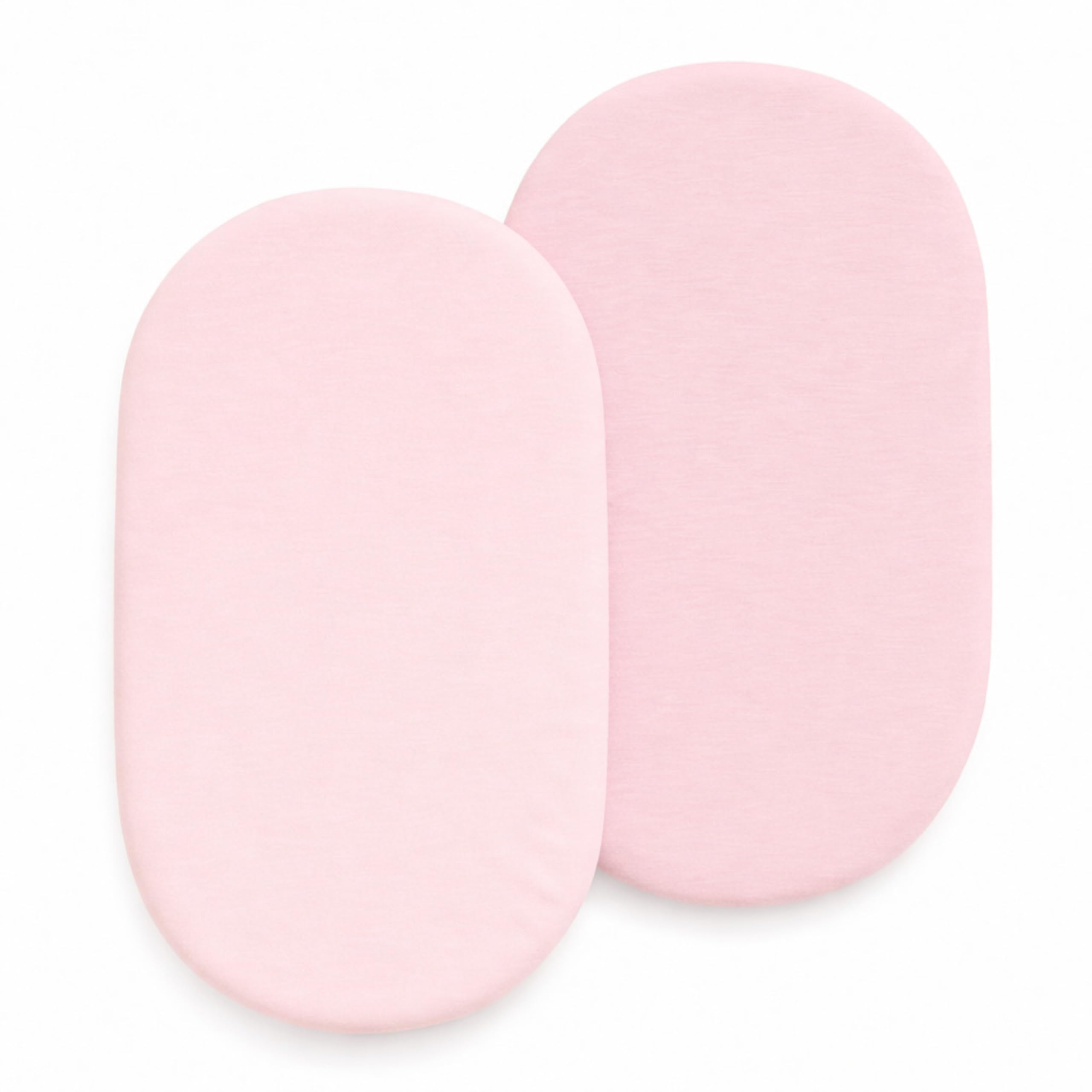 2 x Pink Moses Basket Fitted Sheets Set - 100% Jersey Cotton Bassinet Size Newborn Hypoallergenic Breathable Easy Care Soft Fitted Sheet For Baby Bassinet.