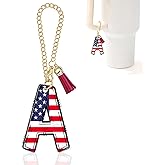 Ldntly Initial A-Z Water Bottle Letter Charms for Stanley 40oz Tumbler,Personalized Stanley Cup Accessories Monogrammed Charm for Water Bottle Purse Backpack
