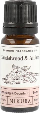 Nikura Sandalwood & Amber Fragrance Oil 10ml for Diffusers & Candle Making