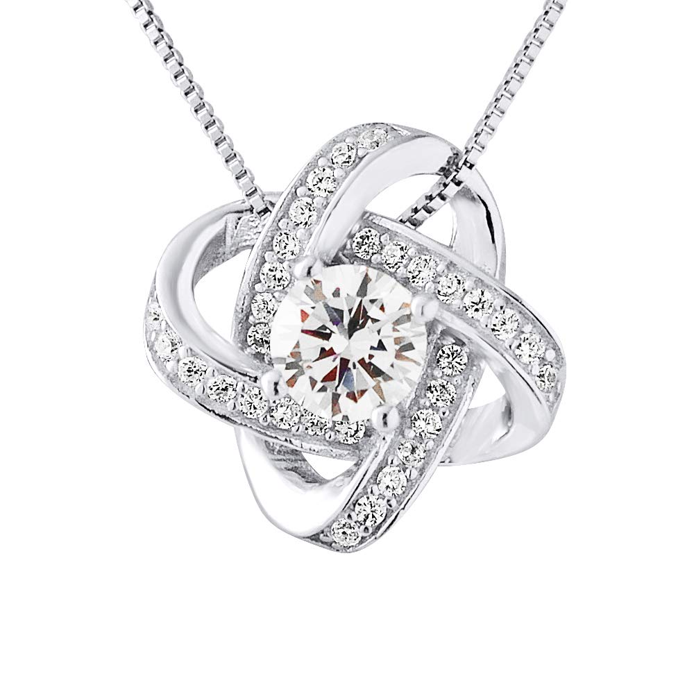 Essens Prestige Women’s Solid 925 Sterling Silver Heart Pendant with Chain