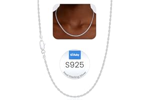 Girluky 1.5mm 2mm Rope Chain 925 Sterling Silver Chain Necklace for Women, Sturdy Durable Women's Chains Necklace, 16 18 20 22 24 26 Inch