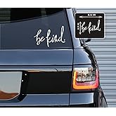 Printbeat Be Kind Vinyl Decal Sticker – Motivational Car Decal for Windows, Trucks, Laptops & More – Positive Message Die-Cut Vinyl (White, 3.7" x 5.5")