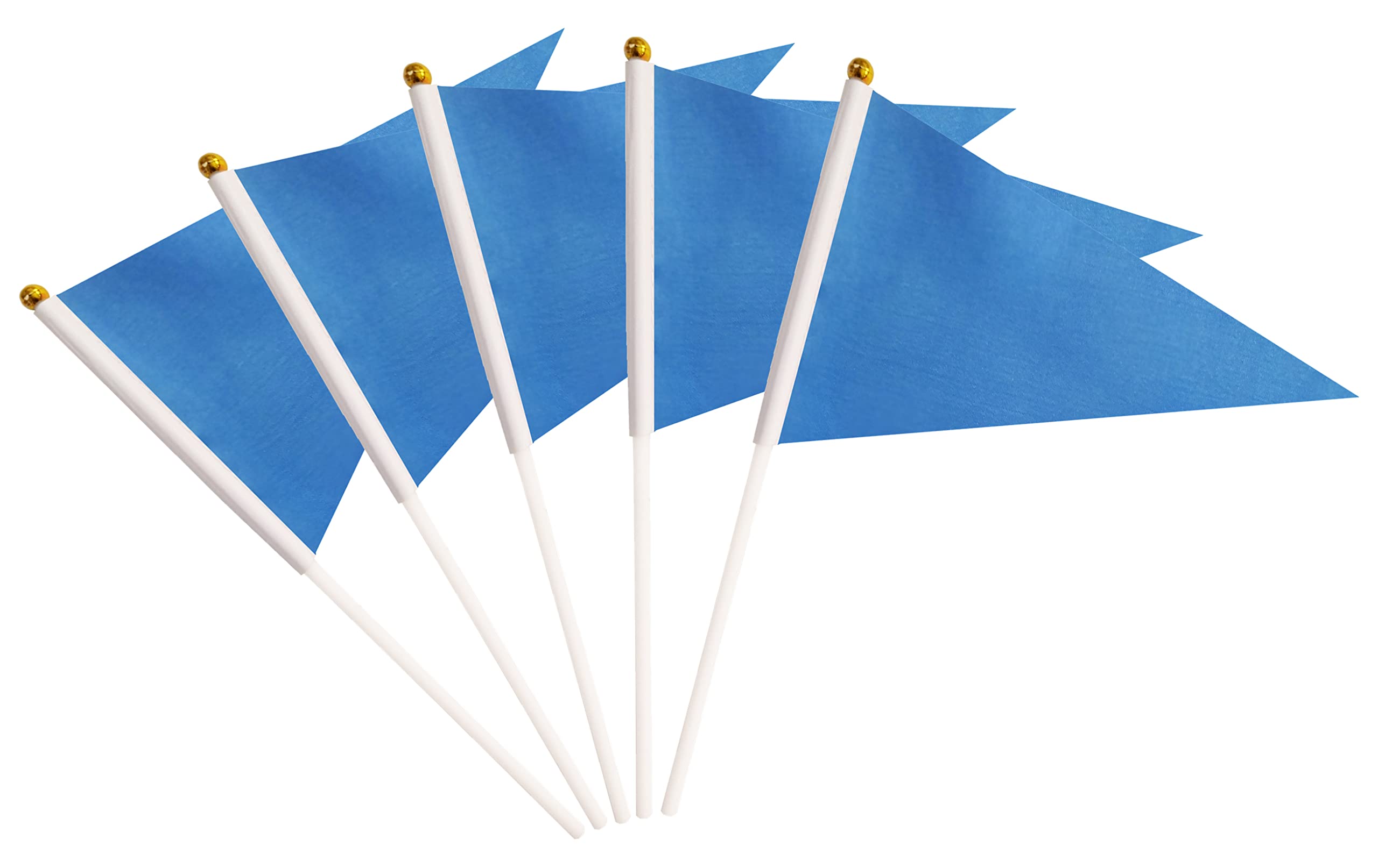 Photo 1 of 25 Pack Blue Pennant Flags Small Mini Hand Held Solid Color Pennant On Sticks Flags,Party Events Celebration,School,Grand Opening,Kids Birthday,Sports Clubs,Flower Pot (Blue)