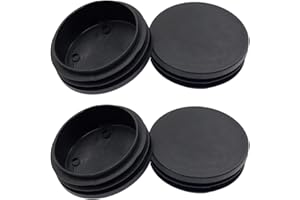 Suiwotin 4PCS 76mm (3 Inch) Round Plastic Plug, Round Black Plastic End Cap, Pipe Tubing End Cap, Furniture Finishing Plug Fits for 2 11/16" to 2 7/8" ID Tubing