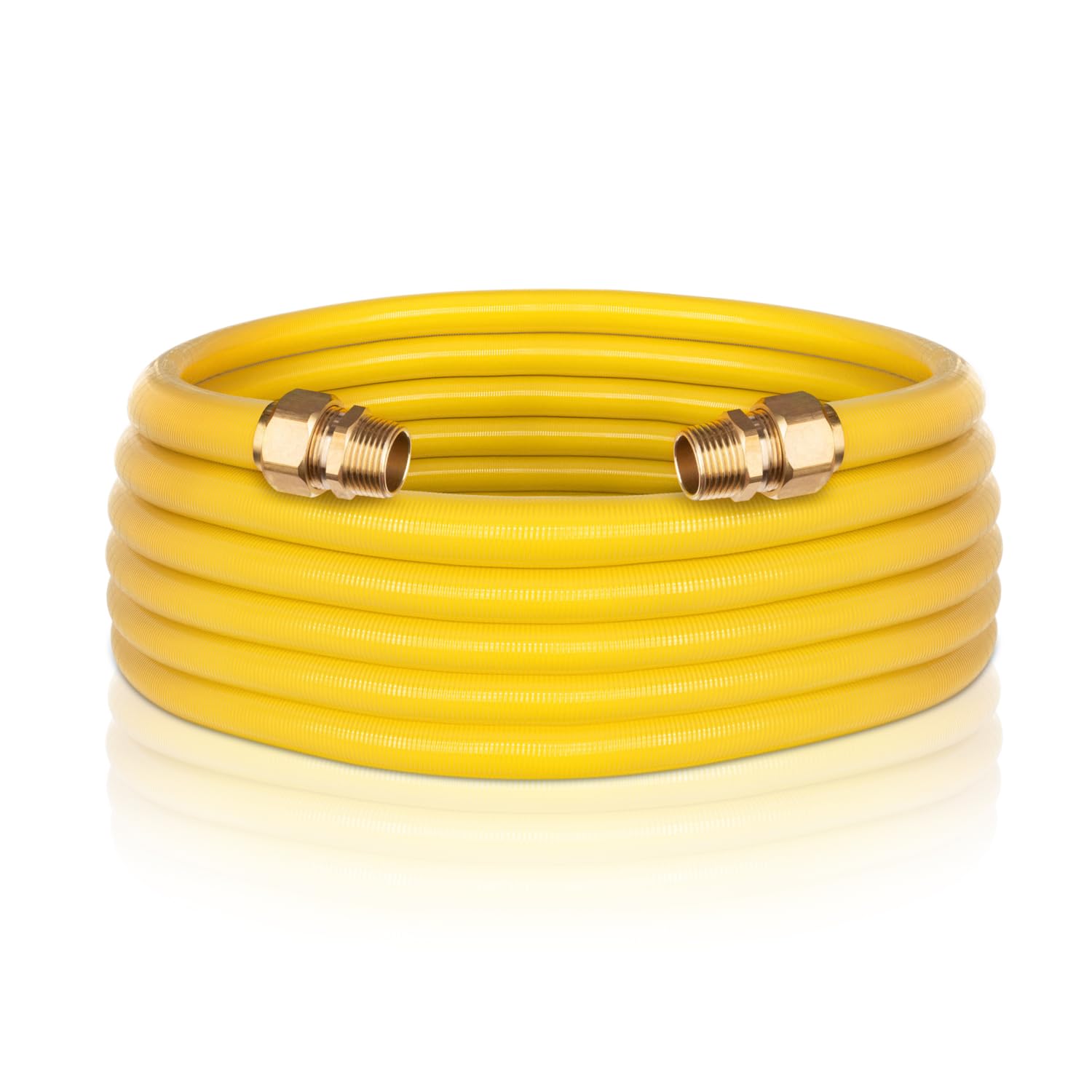 Photo 1 of 1/2" CSST Gas Line, 70ft Corrugated Stainless Steel Tubing, Flexible Natural Gas Hose with 2 Male Fittings for Natural Gas and Propane