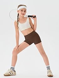 Haloumoning Girls Athletic Shorts Kids High Waisted
