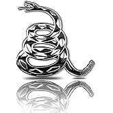Dont Tread on Me Metal Car Sticker, Gadsden Flag Auto Emblem, 3D Snake Decal for Automotive, Truck, Motorcycle (Silver)