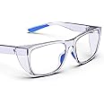 TOREGE Safety Glasses, Stylish Safety Goggles Eye Protection Anti-Fog & Scratch Resistant With Anti-Blue Light Lenses For Men