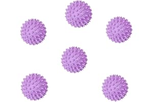 MORITAS PET Reusable Laundry Dryer Balls, Purple Plastic Anti-Static Fabric Softener, Reduces Wrinkles, Sustainable Cleaning Supplies, Essential Washing & Drying Aid for Soft, 6 Pack, 2.36 in (Purple)