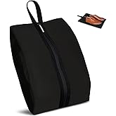 Yttriuny Shoe Bag Odor-Absorbing Water-Resistant, Travel Friendly Golf Shoe Bag with Zipper for Sports Ideal for Gym,Spikes,Golf,Tennis,Baseball(Black, 1-Pack)