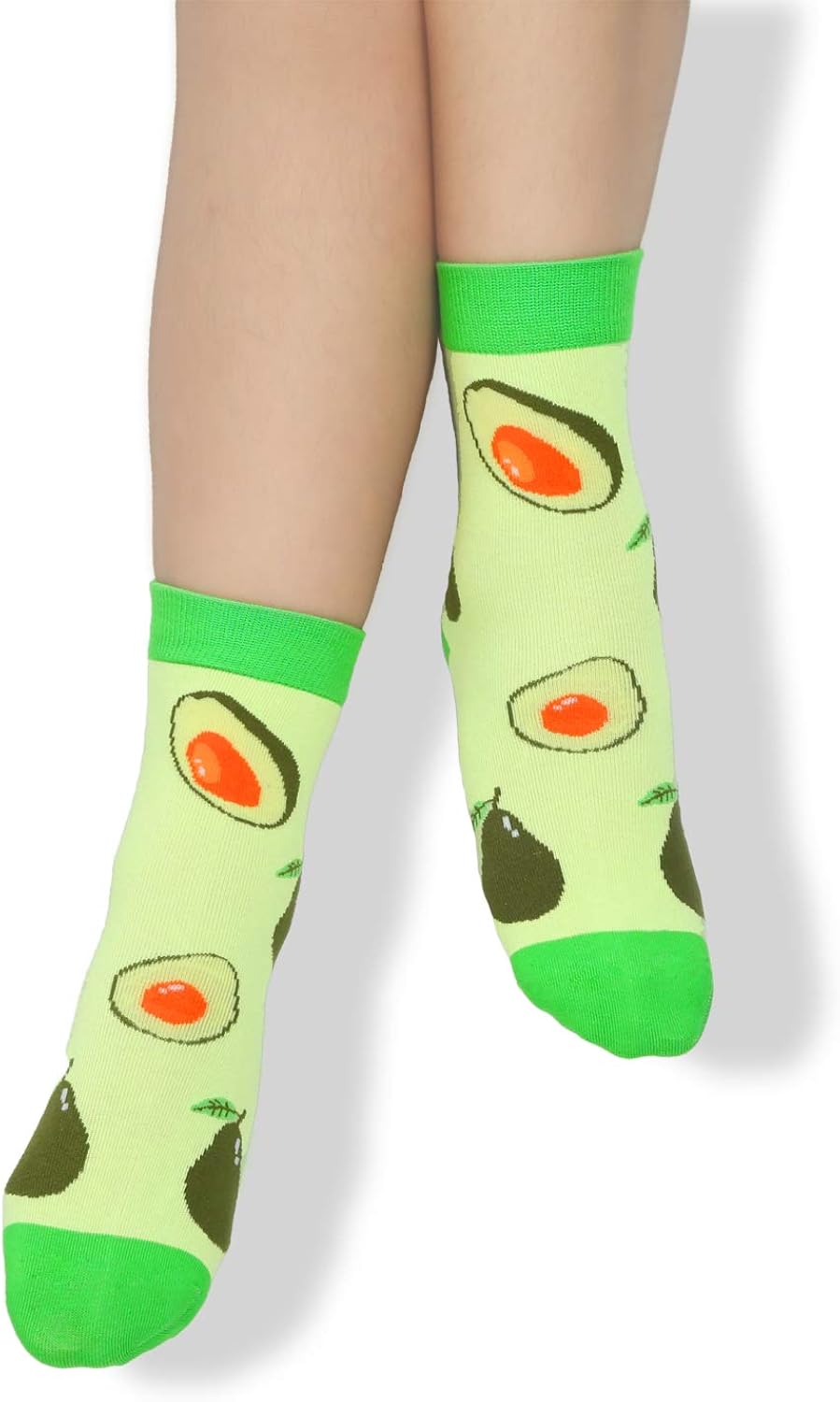 4 Pack Kids Boys Girls Novelty Crew Socks Funny Cartoon Cute Animal Food Avocado Pineapple Cat: Clothing