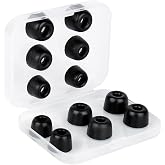 6 Pairs KZ ZS10 Pro Earbud Tips, KBEAR KF01 Memory Foam Noise Canceling IEM Ear tips for in ear Monitors, Suitable for ZAR, ZAS, CCZ Melody, DC02, KS1, Tangzu Wan'er, CCA CRA, AS16, EDX (L/M/S, Black)