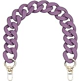 uxcell Acrylic Purse Chain Strap, 17.7" Flat Handbag Replacement Strap Acrylic Flat Chain for Purse Handbags, Purple