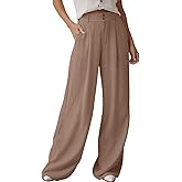 Dokotoo Women's Casual Loose Wide Leg Linen Pants