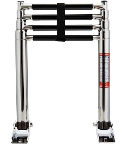 ABOVE PLATFORM TELESCOPIC 3 STEP LADDER IN STAINLESS STEEL - Boulters Chandlery - Foto 7