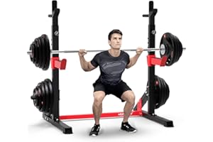 HARISON Heavy Duty Squat Rack, Bench Press Rack, Adjustable Barbell Rack for Home Gym,Multi-functional Half Rack Weight Lifting, Power Rack