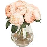 AMA(TM) 1 Bouquet 6 Heads Artificial Peony Silk Flower Real Touch Bridal Wedding Bouquet Home Decor (Pink)