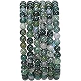 BEADIA Natural Moss Agate Stone Round Loose Semi Gemstone Beads for Jewelry Making 4MM 38cm/Strand