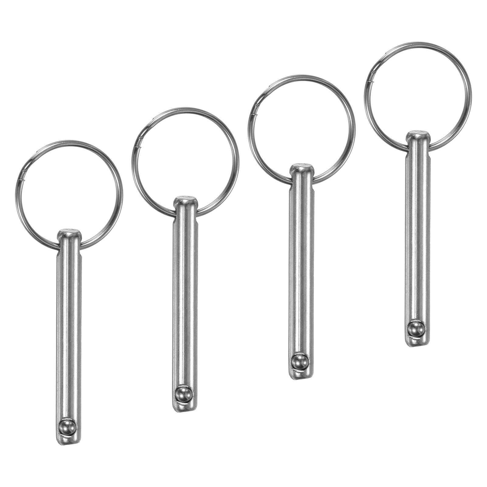 M METERXITY 4-Pack Quick Release Pins, 1/4" [6mm] Diameter, 1.5" [38mm] Usage Length Bimini Top Pin for Shipbuilding/Boat/Trailer, 1.97" [50mm] Total Length Carbon Steel Hardware Pins