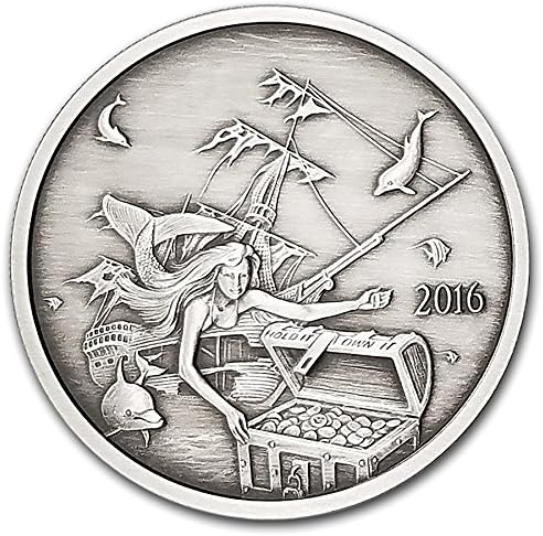 2016 Silverbug Island Mermaid (Antique)-1ozSilverRound