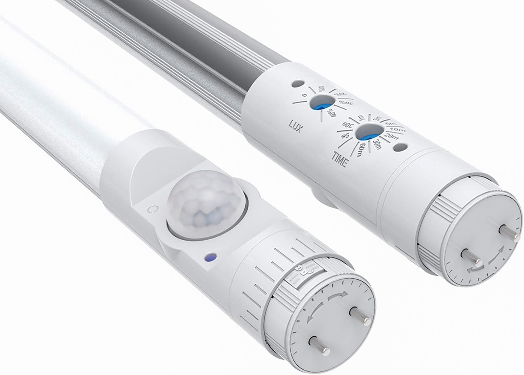 tForceLED Adjustable PIR Motion Sensor 10W 2ft (60cm) T8 Tube Light, Energy Efficiency Lamp, Natural White 4000K CCT, Extra Longlife, Frosted, (Time and Lux Level Adjustable)
