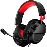 AOC Wired Gaming Headset for Xbox Series X, Xbox Series S/One, PS5, PS5 Pro | Clear Mic, Stereo Bass, 79in Cable, in-Line Controls, 207g Lightweight, Soft Earmuffs, Gaming Headphones with 3.5mm Jack, Red
